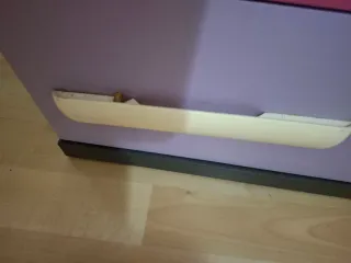 Cómoda infantil 6 cajones rosa y lila