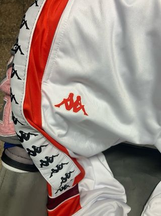 Pantalón Chandal Kappa Blanco/Rojo