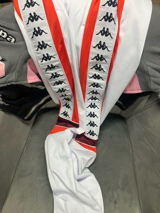 Pantalón Chandal Kappa Blanco/Rojo