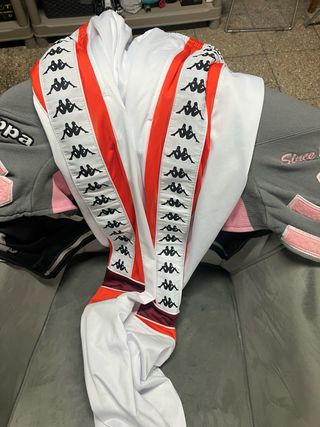 Pantalón Chandal Kappa Blanco/Rojo