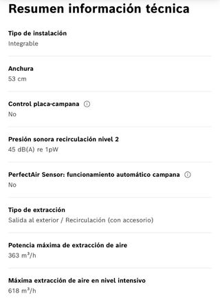 Campana extractora Bosch 53cm DHL555BL
