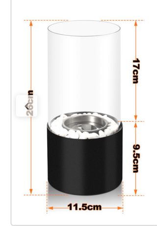 Chimenea de mesa etanol cristal y metal