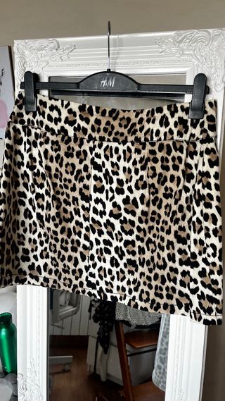 Falda Mango Estampado Leopardo