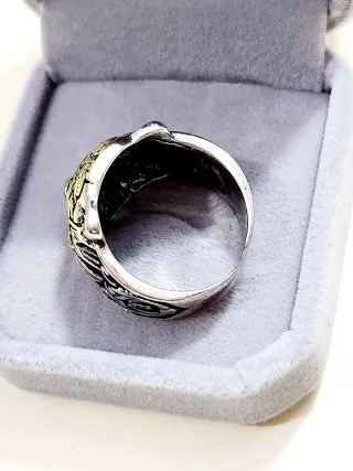 Anillo Diseño Tigre Plata y Oro