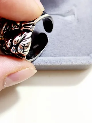 Anillo Diseño Tigre Plata y Oro