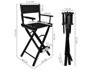 Silla Director Plegable Negra