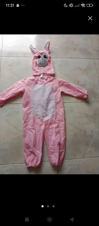 Disfraz Conejito Rosa Talla Infantil. Talla 1 año