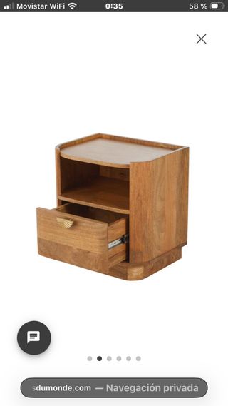 Dos mesitas de noche de madera de mango