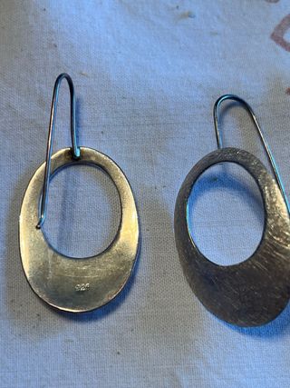 Pendientes ovalados de plata