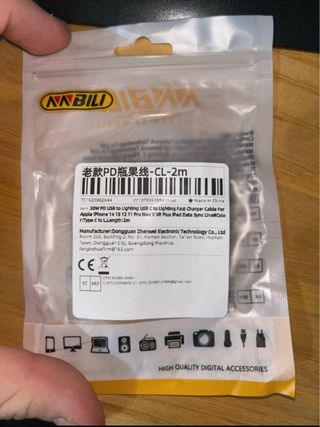 Cable Cargador Apple Lightning a USB-C