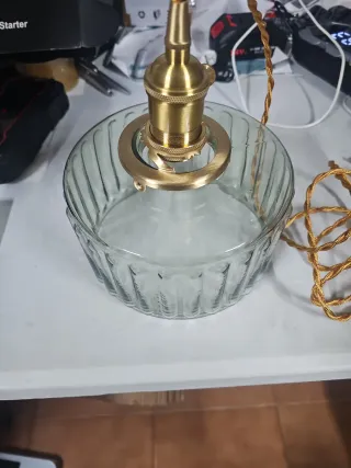 Lámpara colgante cristal cobre E27