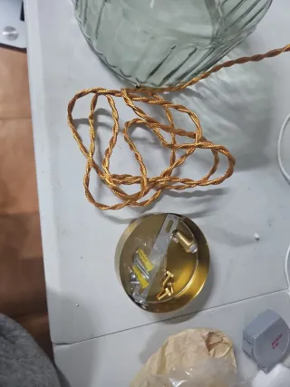 Lámpara colgante cristal cobre E27