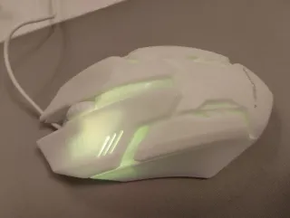 Ratón Gaming USB Luces RGB Blanco