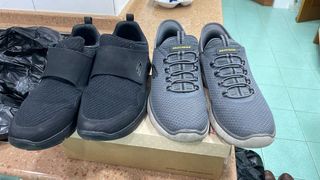 2 Pares Zapatillas Skechers Hombre Gris