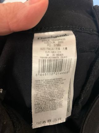 Pantalón Desigual Talla 34 Negro