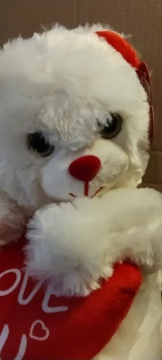 Oso de peluche blanco con corazón I Love You