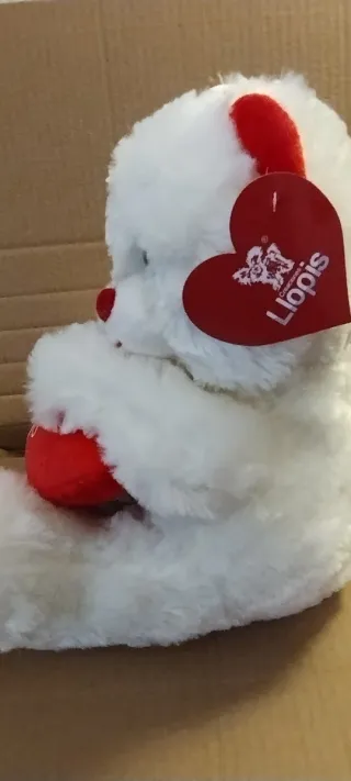 Oso de peluche blanco con corazón I Love You