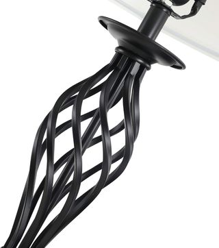 Set di 3 pezzi: 1 lampada da terra e 2 lampade da tavolo in metallo, design vintage, lampadine E27, nero e bianco