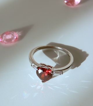 Anillo Corazón Rojo -Amor Eterno- Precioso!