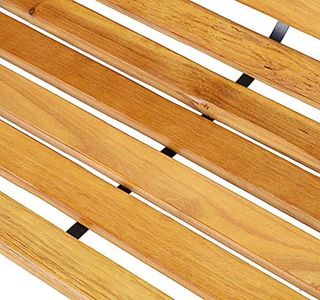 Banco de Madera 2 Plazas, Banco de Exterior, Jardín, Balcón o Terraza 122X60X83Cm, Negro y Color Madera