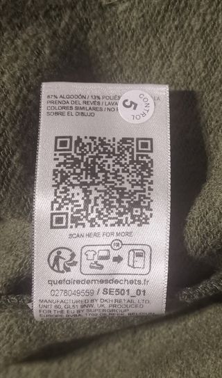 Sudadera Superdry Cremallera Verde Militar XXL