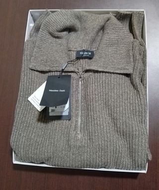 Jersey Massimo Dutti Cremallera Marrón Talla M