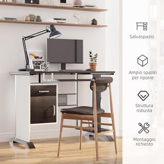 Escritorio para Computadora Porta PC, Escritorio para Habitación y Oficina con Cajón de Madera 100X52X75 Cm