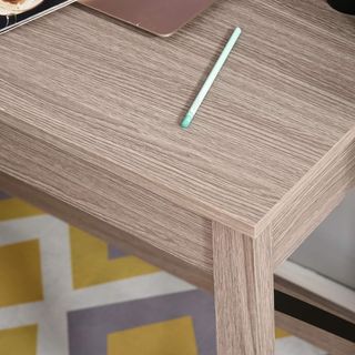 Escritorio Moderno Con Estantes Abiertos, Escritorio Con Librería de Madera, Mesa Para PC, Para Oficina, Estudio Y Dormitorio, 105X50X137.5Cm, Marrón