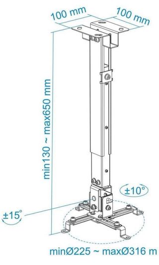 Soporte Techo Proyector TooQ PJ2012T-W