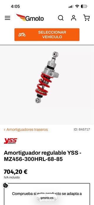 Amortiguador YSS Kawasaki Versys 650