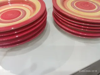 Plato hondo y llano cerámica espiral