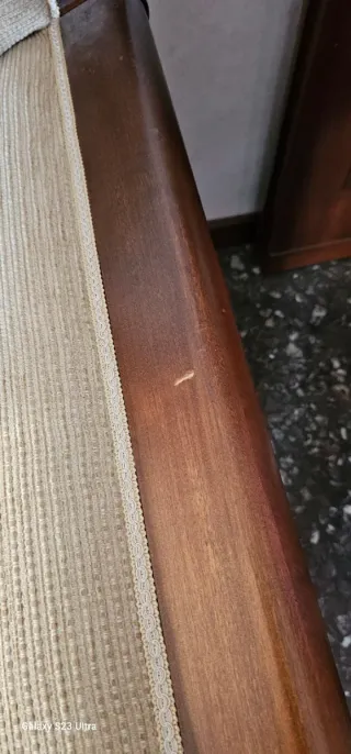 Divano 2 posti in tessuto e legno