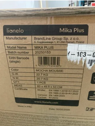 Passeggino per Bambini LIONELO MIKA PLUS 3in1