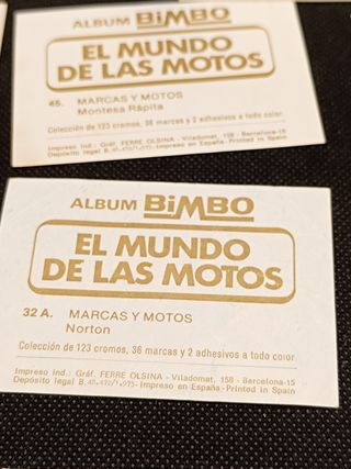 Lote 19 Cromos El Mundo de las Motos de Bimbo