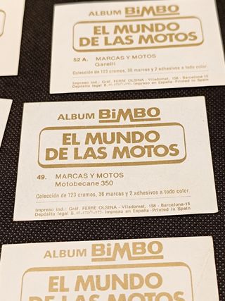 Lote 19 Cromos El Mundo de las Motos de Bimbo
