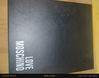 Botas Moschino Negras Corazón Rojo Talla 36