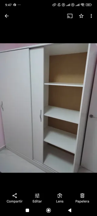 Armario modular madera beige y marrón