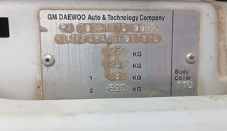 Capot chevrolet 469087 matiz s