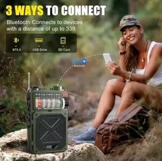 Radio Meteorología Cargador Solar BT USB