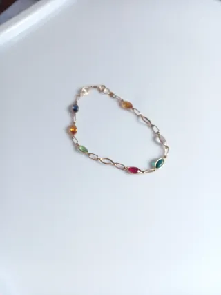 Pulsera de oro con circonitas