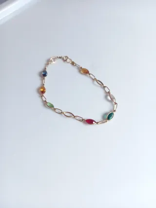 Pulsera de oro con circonitas