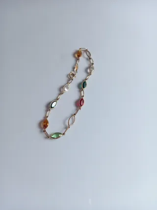 Pulsera de oro con circonitas