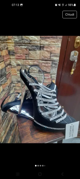 Scarpe da cerimonia con strass tacco 12