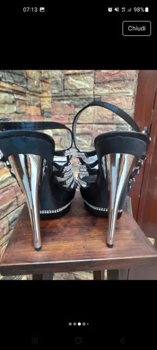 Scarpe da cerimonia con strass tacco 12