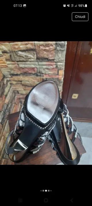 Scarpe da cerimonia con strass tacco 12