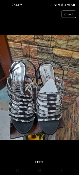 Scarpe da cerimonia con strass tacco 12