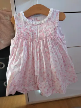 Vestido niña flores rosa