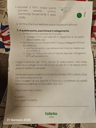 Robot aspirapolvere Folletto VR7s