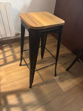 Taburetes altos cocina metal y madera