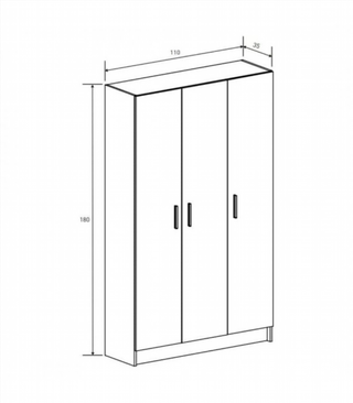 Armario Multiusos Escobero 3 Puertas. Blanco